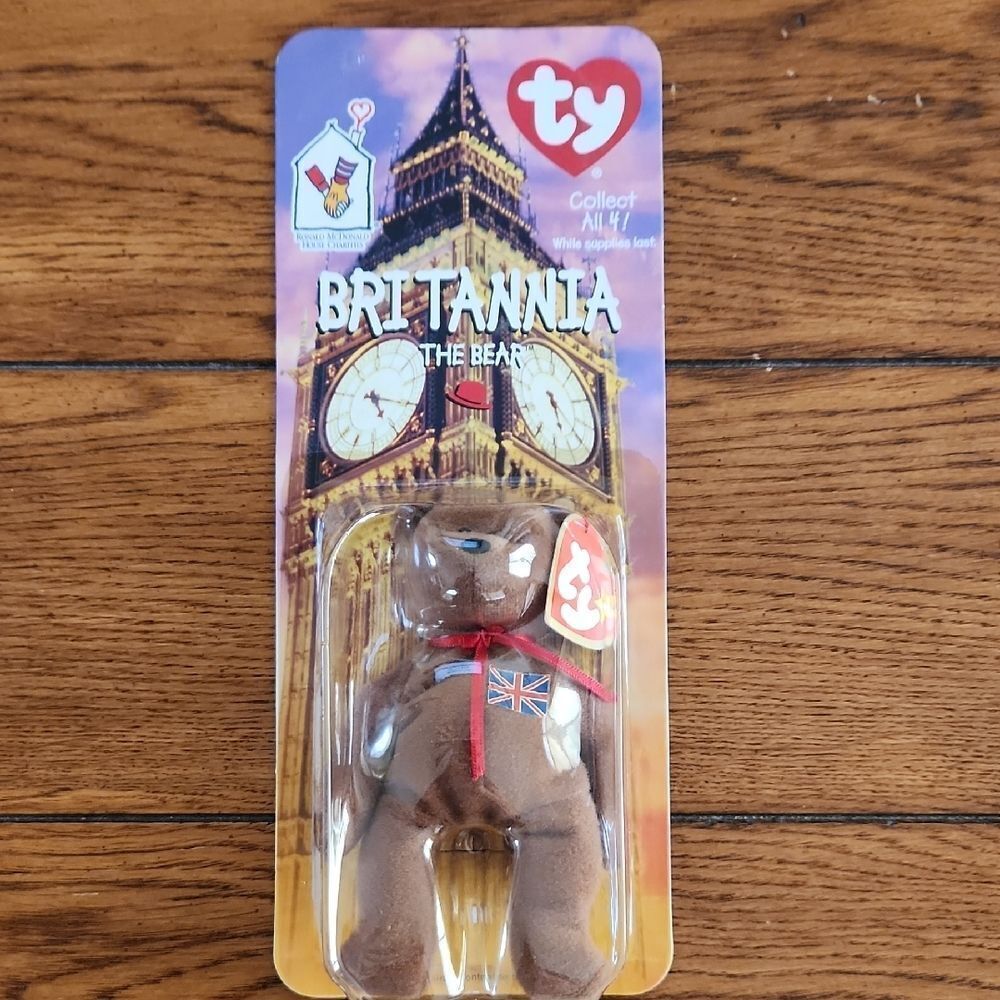 Ty Teanie Beanie Baby Brittania The Bear    McDonalds Happy Meal Collectible